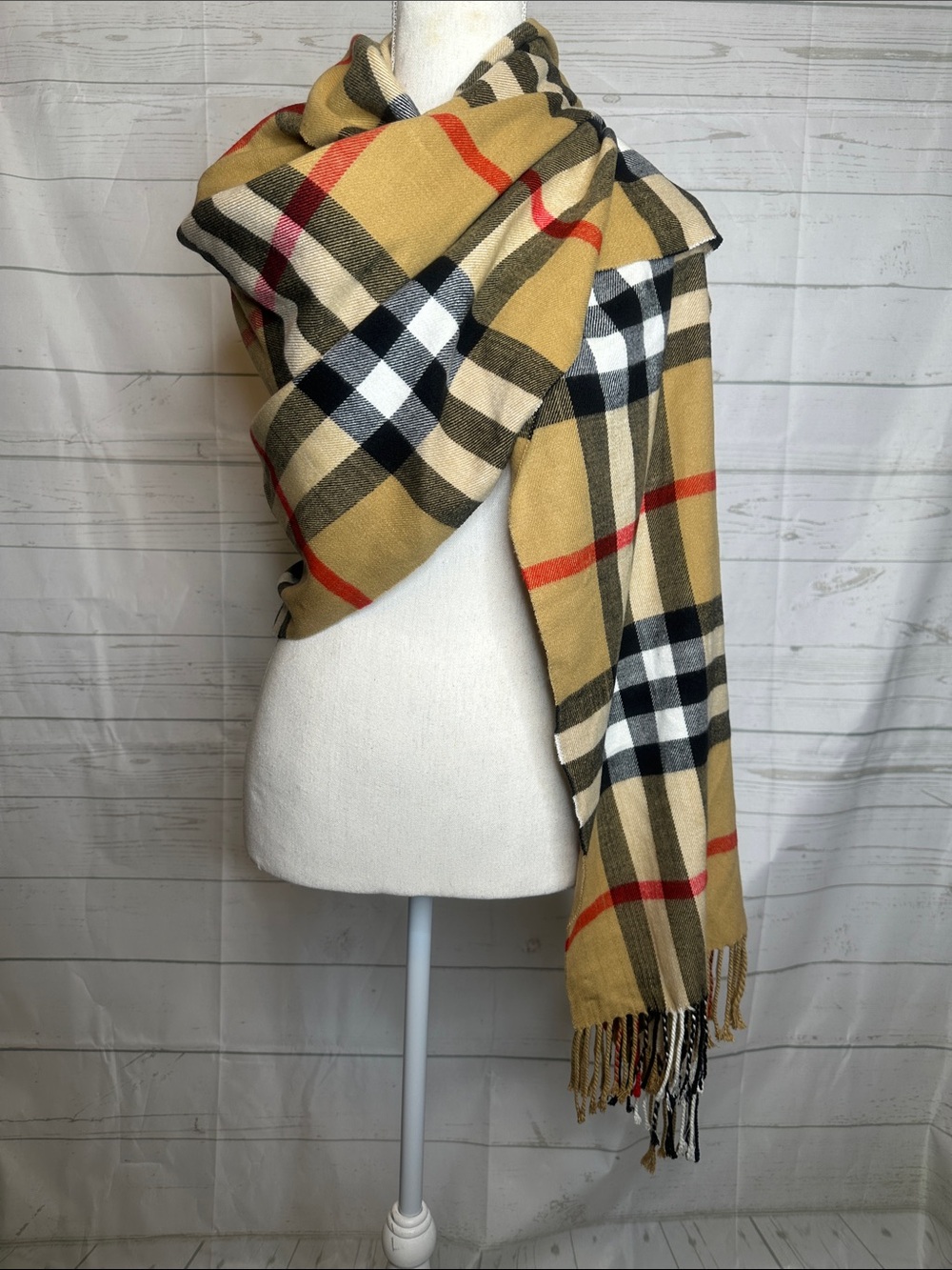 Cashmere Plaid Women's Wrap Scarf